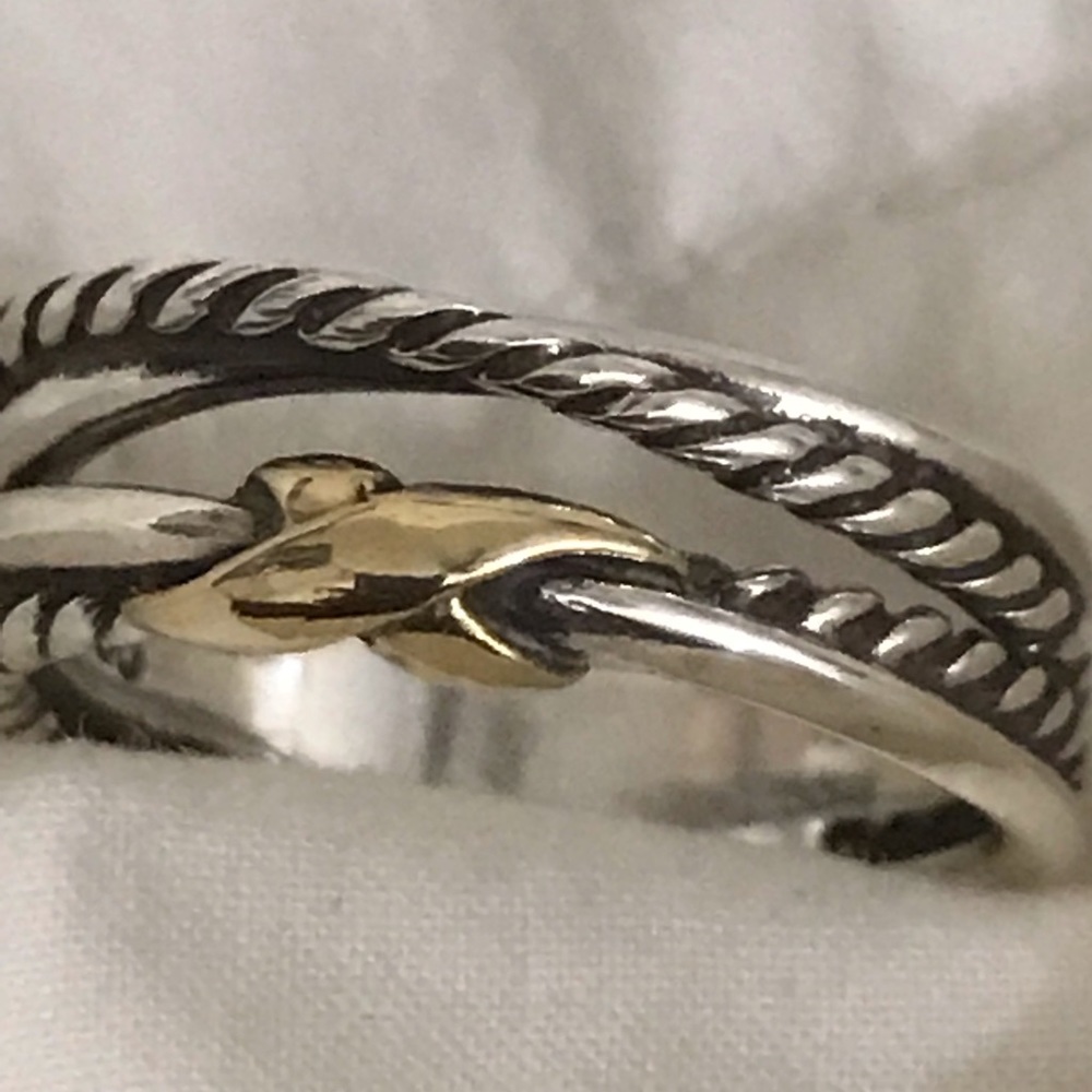 David Yurman Crossover Ring 18KT/SS Size 7